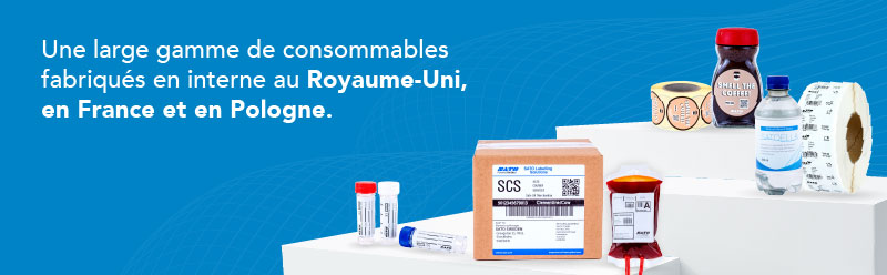 Une large gamme de consommables fabriqués en interne au Royaume-Uni, en France et en Pologne.