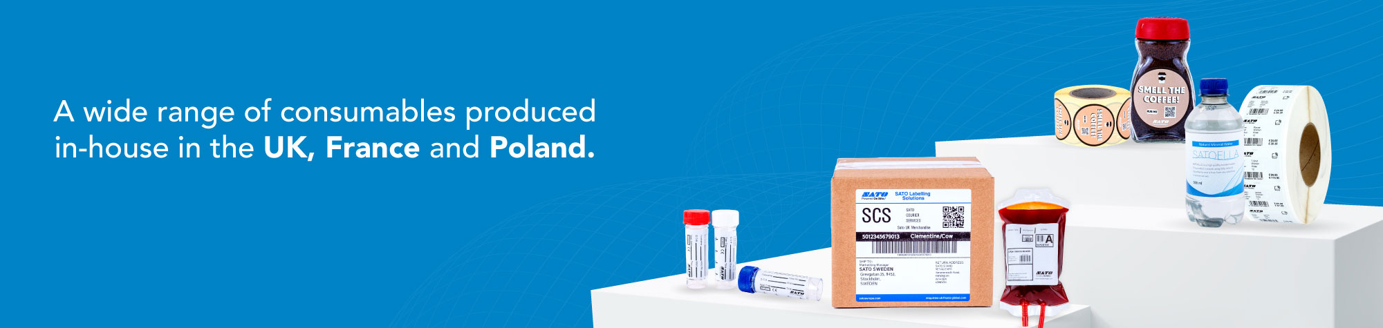 A wide range of consumables produced in-house in the UK, France and Poland