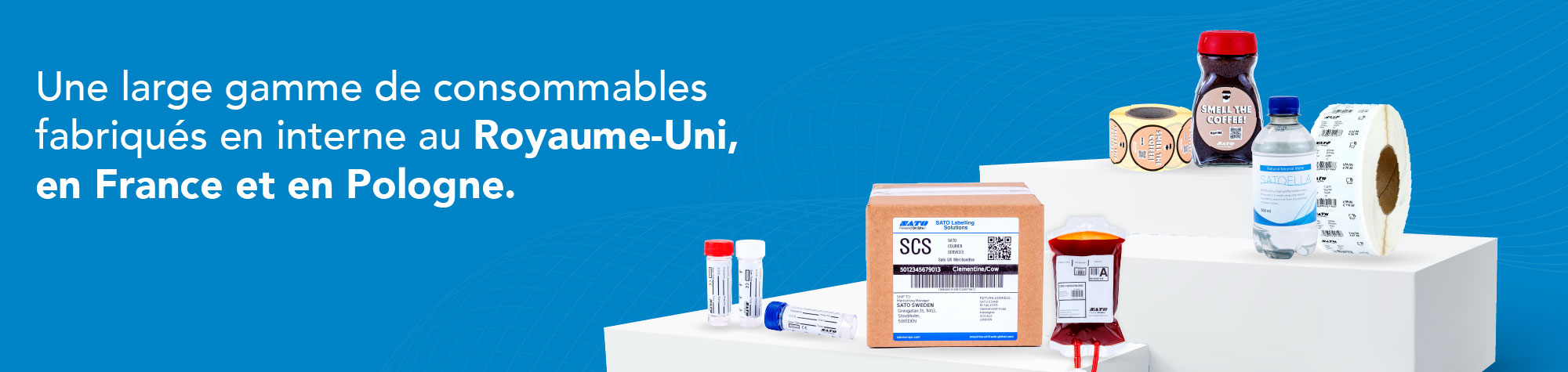 Une large gamme de consommables fabriqués en interne au Royaume-Uni, en France et en Pologne.