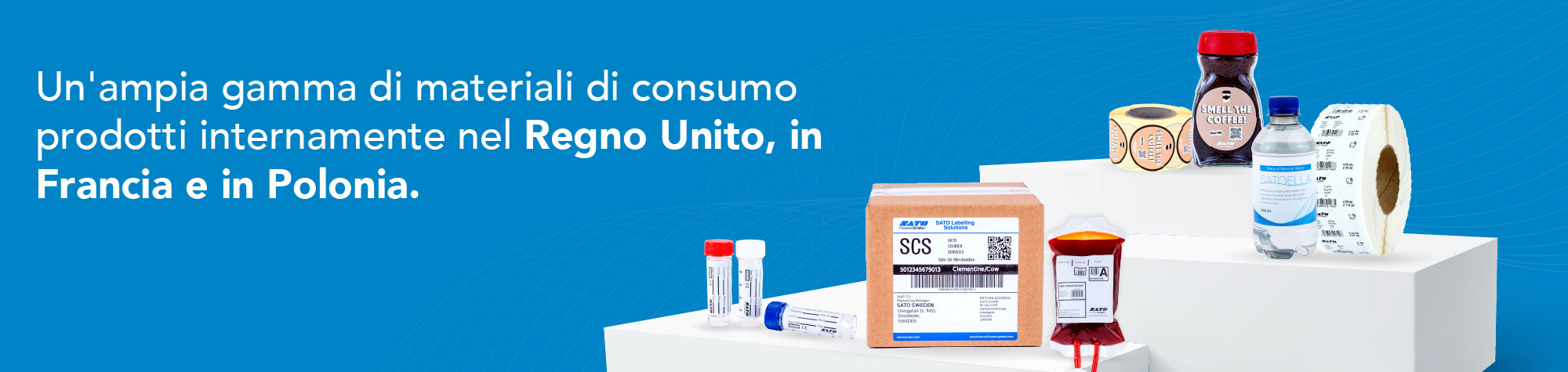 Consumabili originali SATO prodotti in Inghilterra, Francia e Polonia