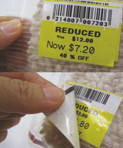 Labels on food containers