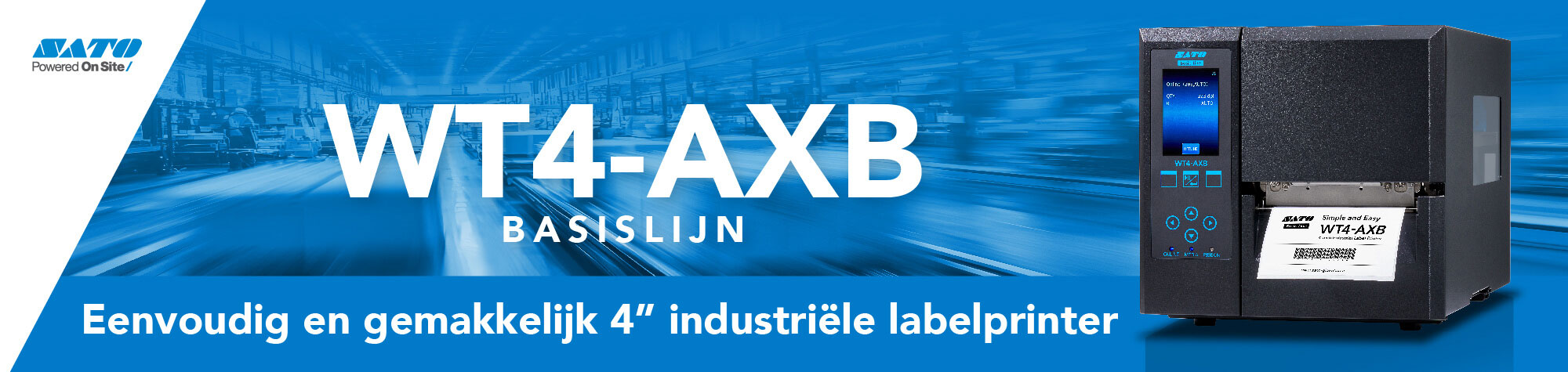 WT4-AXB BASISLIJN - Eenvoudig en gemakkelik. 4" industrièle labelprinter