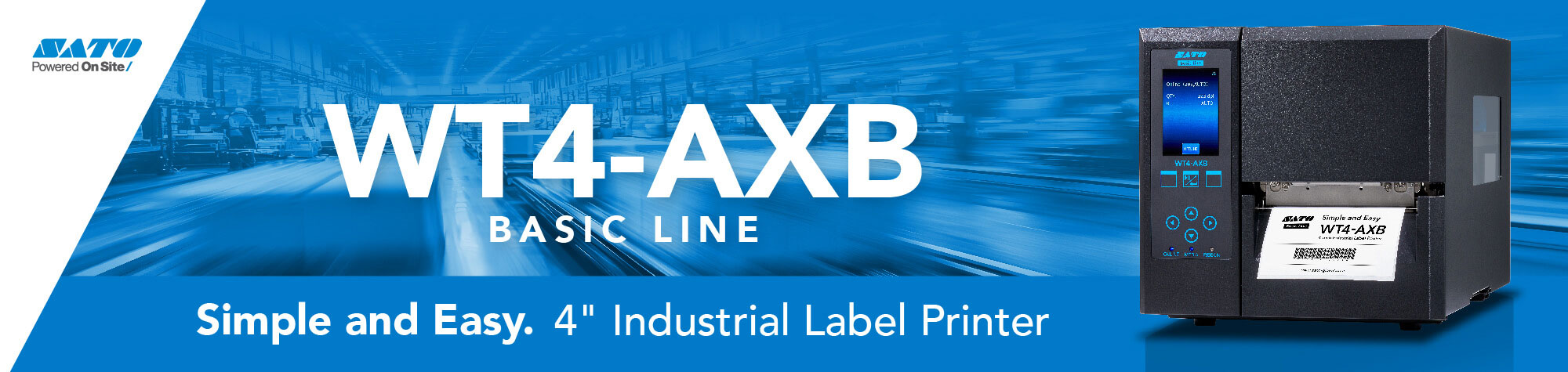 WT4-AXB Basic Line - Simple and Easy. 4" industrial label printer